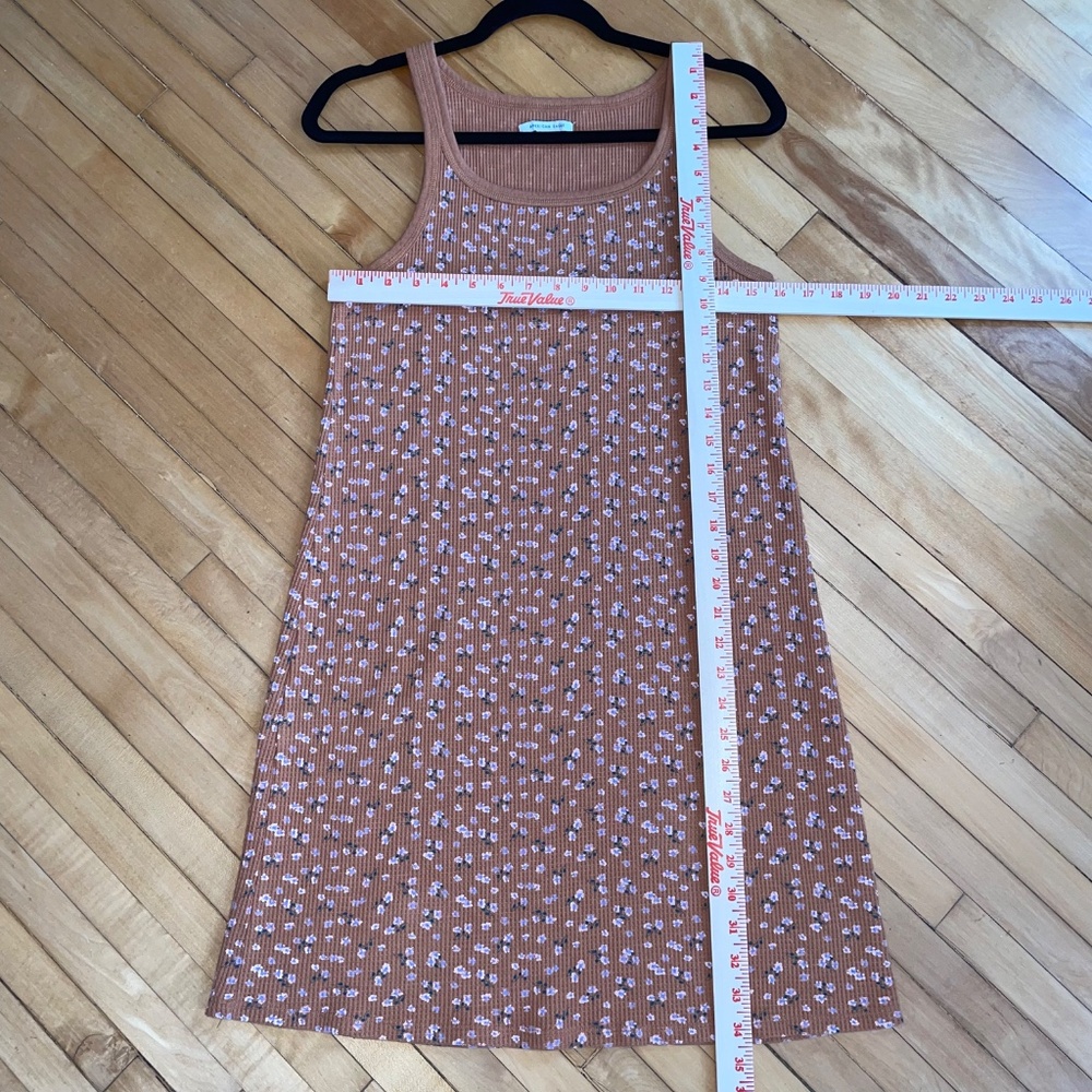American Eagle Waffle Knit Tank Mini Dress Boho Ditzy Micro Floral Print - Picture 7 of 9